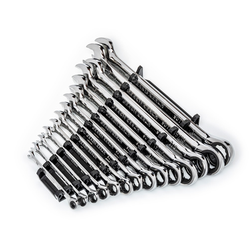 90-Tooth 12 Point SAE Wrench Set, Ratcheting Combination, 14 Pieces, Imperial TGS INDUSTRIEL