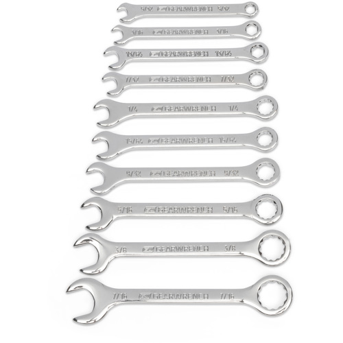 SAE Midget Wrench Set, Combination, 10 Pieces, Imperial TGS INDUSTRIEL