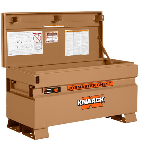 Coffre de chantier mod&egrave;le 42 avec cadenas, 42" x 19" x 23-3/8", Acier, Havane TGS INDUSTRIEL