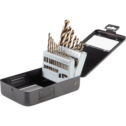 Gold Oxide Drill Bit Set, 21 Pieces, High Speed Steel TGS INDUSTRIEL