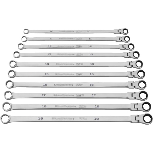 120XP Universal Spline XL Flex Head GearBox Wrench Set, Ratcheting Box, 10 Pieces, Imperial TGS INDUSTRIEL
