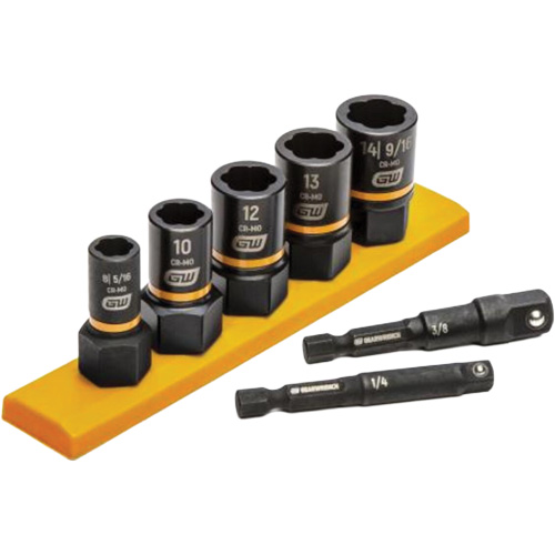 Jeu de douilles d'extraction m&eacute;trique Bolt Biter, 7 Mcx, Chocs, Prise de 1/4"/3/8" TGS INDUSTRIEL