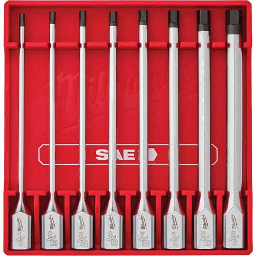 Long SAE Bit Socket Set, Hex, 3/8" Drive, 8 Pcs TGS INDUSTRIEL