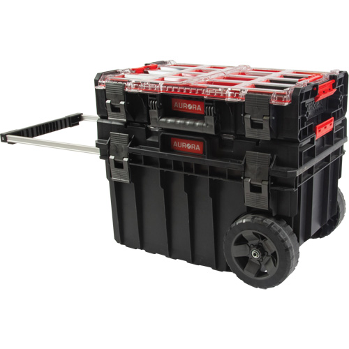 Ensemble roulant de coffres &agrave; outils Arx de 2 morceaux, 23-4/5" x 16" x 20-3/5", Noir TGS INDUSTRIEL