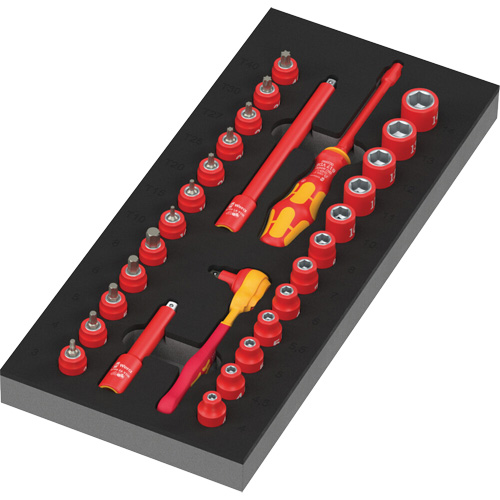 Foam Insert 8007 A VDE Zyklop VDE Ratchet Set 1, 1000 V, 30 Pcs TGS INDUSTRIEL