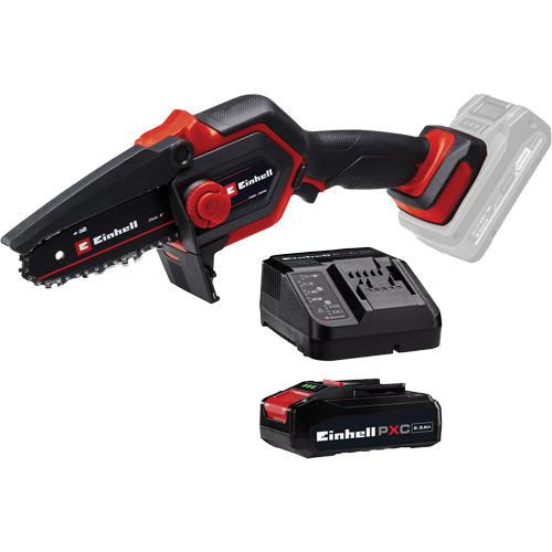 Scie &agrave; chaîne d'&eacute;lagage compacte sans fil avec batterie 2,5 Ah et ensemble de d&eacute;part de chargeur, 6", &agrave; pile, 18 V TGS INDUSTRIEL