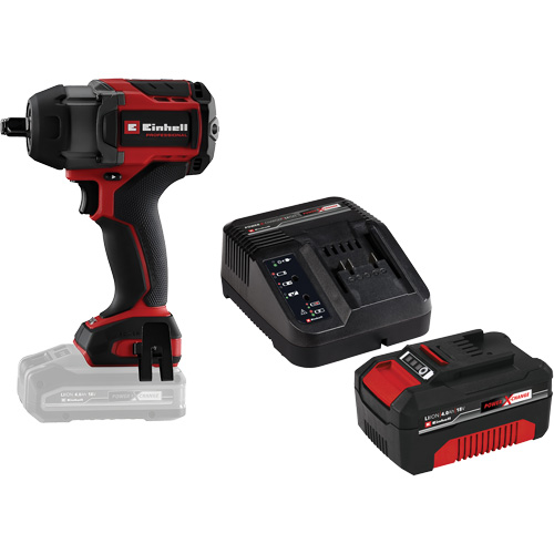 Professional Cordless Impact Wrench with 4Ah PXC Battery & Charger Starter Kit, 18 V, 1/2" Socket TGS INDUSTRIEL