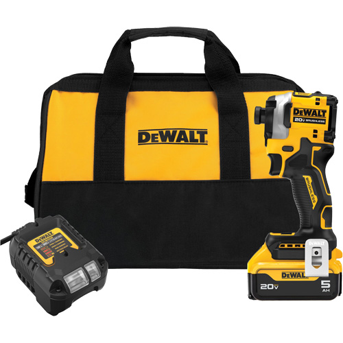 ATOMIC Brushless Cordless 3-Speed Impact Driver Kit, 1/4", 1825 in-lbs Max. Torque, 20 V, Lithium-Ion TGS INDUSTRIEL