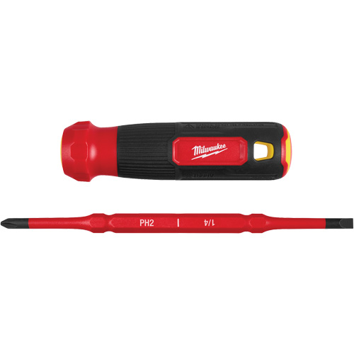 Tournevis &agrave; embouts interchangeables &agrave; tige articul&eacute;e isol&eacute; 1000 V, 2-en-1, 8-4/5" lo, Prise Coussin&eacute;e TGS INDUSTRIEL