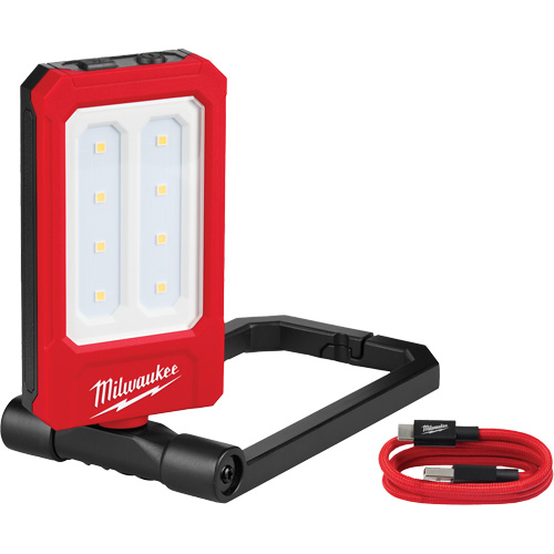 Rechargeable Low-Profile Magnetic Task Light, LED, 100/250/500 Lumens, Plastic/Aluminum Housing TGS INDUSTRIEL