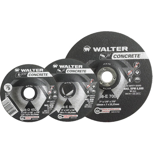 Depressed Centre Grinding Wheels - Concrete Type 27, 4-1/2" x 1/4", 7/8" Arbor, Type 27 TGS INDUSTRIEL