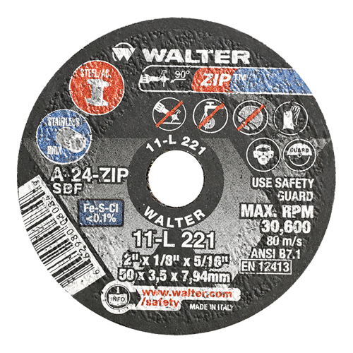 Meules &agrave; tronçonner renforc&eacute;es portatives de petit diam&egrave;tre - Zip, 2" x 1/8", Arbre de 5/16", Type 1, Oxyde d'aluminium, 31000 Tr/min TGS INDUSTRIEL