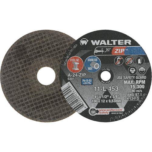 Zip Cut-Off Wheel, 4" x 1/2", 3/8" Arbor, Type 1 TGS INDUSTRIEL