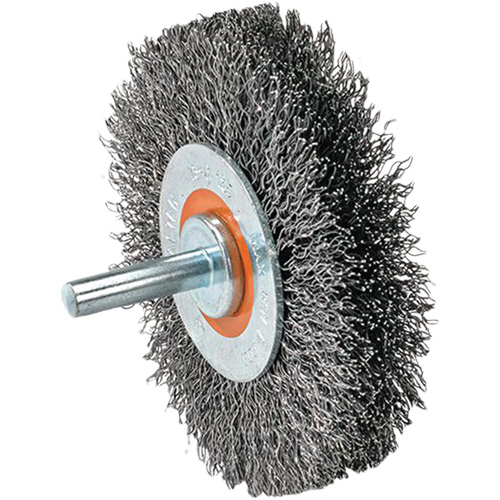 Mounted Wire Brush, 1-3/8" Dia., 0.008" Fill, 1-1/4" Arbor TGS INDUSTRIEL