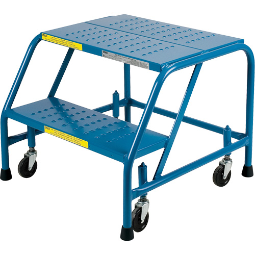 Escabeau roulant, 2 marches, Largeur de la marche 18", Hauteur de la plateforme 19", Acier TGS INDUSTRIEL