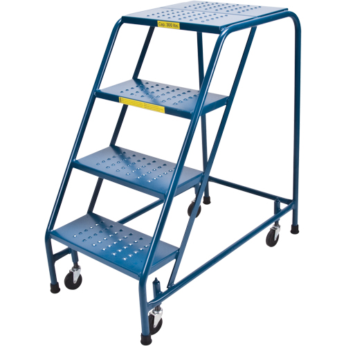 Escabeau roulant, 4 marches, Largeur de la marche 18", Hauteur de la plateforme 37", Acier TGS INDUSTRIEL