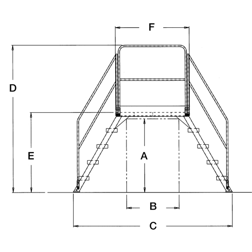 &eacute;chelles de liaison, 91 " Port&eacute;e hors tout, 40" ha x 48" p, 24" Largeur de la marche TGS INDUSTRIEL