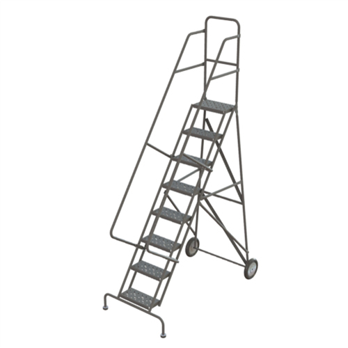 Rolling Ladder, 8 Steps, Serrated, 86" High TGS INDUSTRIEL
