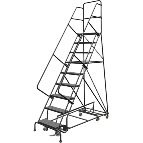 &eacute;chelles roulantes multidirectionnelles, 9 marches, Largeur de la marche 24", Hauteur de la plateforme 90", Acier TGS INDUSTRIEL