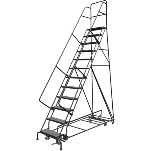 &eacute;chelles roulantes multidirectionnelles, 12 marches, Largeur de la marche 24", Hauteur de la plateforme 120", Acier TGS INDUSTRIEL