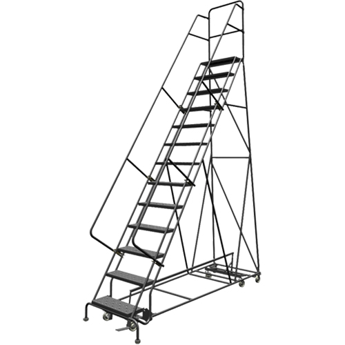 &eacute;chelles roulantes multidirectionnelles, 13 marches, Largeur de la marche 24", Hauteur de la plateforme 130", Acier TGS INDUSTRIEL