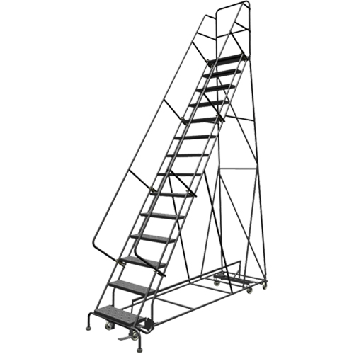 &eacute;chelles roulantes multidirectionnelles, 14 marches, Largeur de la marche 24", Hauteur de la plateforme 140", Acier TGS INDUSTRIEL