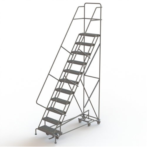&eacute;chelles roulantes multidirectionnelles, 11 marches, Largeur de la marche 24", Hauteur de la plateforme 110", Acier TGS INDUSTRIEL