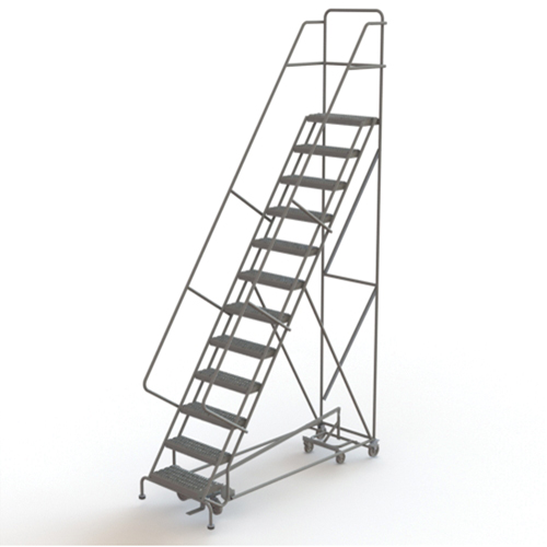 All Directional Rolling Ladder, 12 Steps, 24" Step Width, 120" Platform Height, Steel TGS INDUSTRIEL