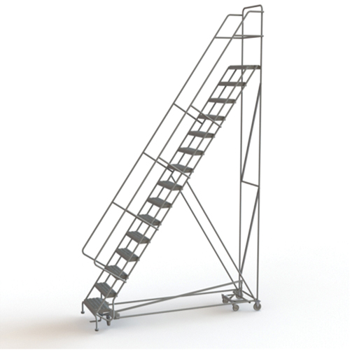 &eacute;chelles roulantes multidirectionnelles, 15 marches, Largeur de la marche 24", Hauteur de la plateforme 150", Acier TGS INDUSTRIEL