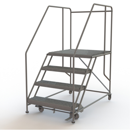 Mobile Work Platform, Steel, 4 Steps, 40" H, 36" D, 36" Step, Serrated TGS INDUSTRIEL