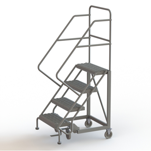 Safety Slope Rolling Ladder, 4 Steps, Serrated, 50° Incline, 40" High TGS INDUSTRIEL