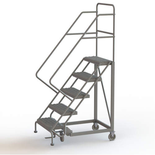 Safety Slope Rolling Ladder, 5 Steps, Serrated, 50° Incline, 50" High TGS INDUSTRIEL
