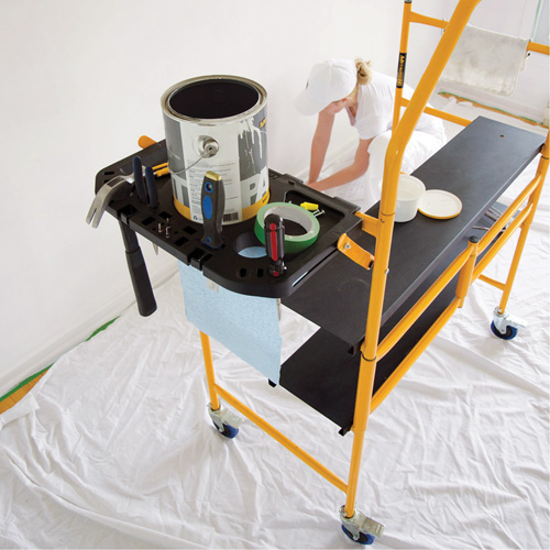 nsemble d'&eacute;chafaudage &agrave; montant de s&eacute;curit&eacute; & tablette pour outils de 4' Jobsite Series, Cadre Acier, 49-1/2" p x 57-3/4" h TGS INDUSTRIEL