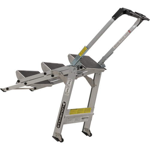 &eacute;chelle escabeau avec roues pivotantes, 3 marches, 34" x 22" x Hauteur 50,75" TGS INDUSTRIEL