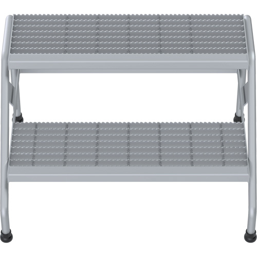 Aluminum Step Stand, 2 Step(s), 32-13/16" W x 24-9/16" L x 20" H, 500 lbs. Capacity TGS INDUSTRIEL