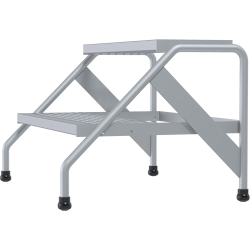 Aluminum Step Stand, 2 Step(s), 32-13/16" W x 24-9/16" L x 20" H, 500 lbs. Capacity TGS INDUSTRIEL