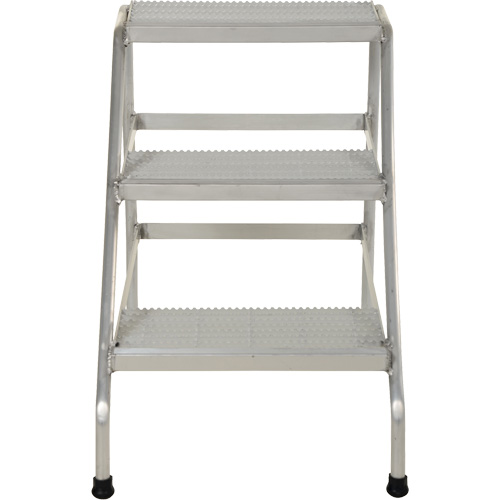 Aluminum Step Stand, 3 Step(s), 22-13/16" W x 34-9/16" L x 30" H, 500 lbs. Capacity TGS INDUSTRIEL