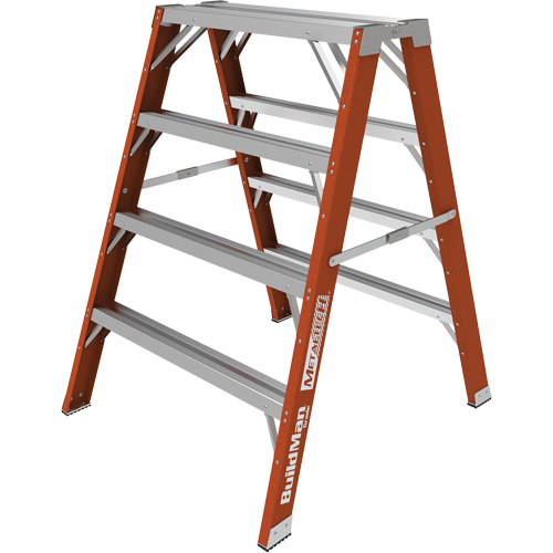 Escabeau chevalet &eacute;tabli Buildman, 4' ha x 36,25" la x 40,5" pr, Capacit&eacute; de 300 lb, Fibre de verre TGS INDUSTRIEL