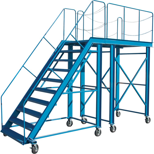 Snow Ladder, Steel, 10 Steps, 99" H, 85-1/2" D, 48" Step, Serrated TGS INDUSTRIEL