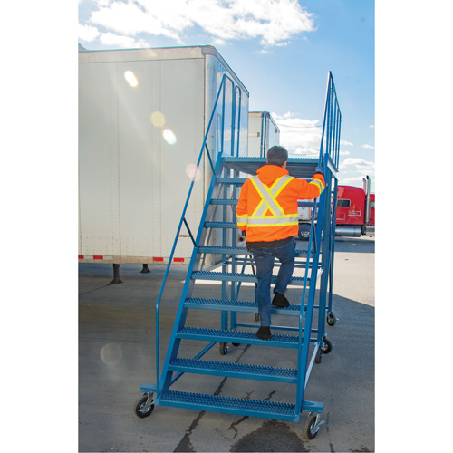Snow Ladder, Steel, 10 Steps, 99" H, 85-1/2" D, 48" Step, Serrated TGS INDUSTRIEL
