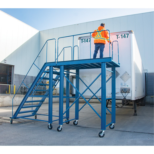 Snow Ladder, Steel, 10 Steps, 99" H, 85-1/2" D, 48" Step, Serrated TGS INDUSTRIEL