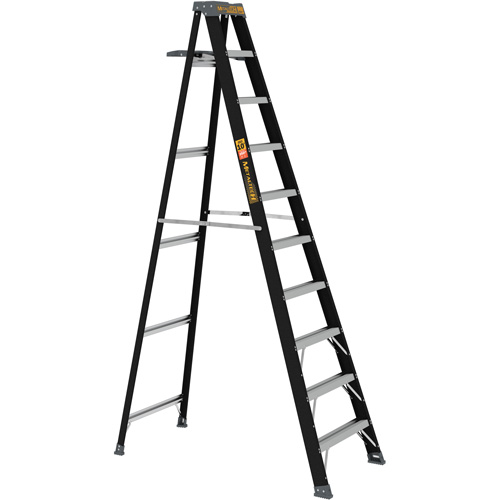 Step Ladder with Paint Tray, 10', Fibreglass, 250 lbs. Capacity, Type 1 TGS INDUSTRIEL