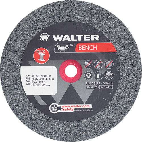 Bench Grinding Wheels, 6" x 3/4", 1" Arbor, 1 TGS INDUSTRIEL