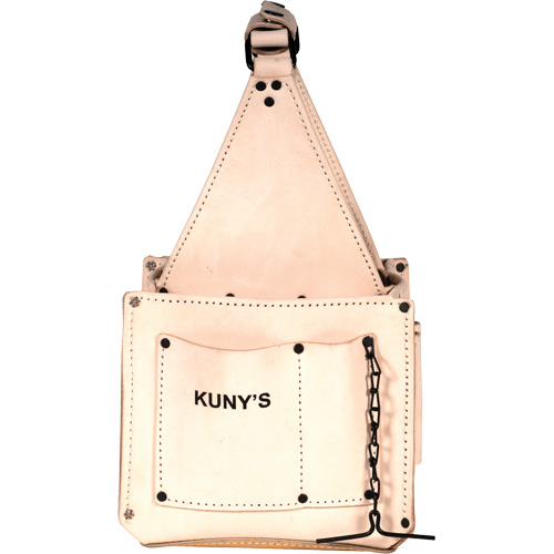 Porte-outils pour &eacute;lectricien et travaux d'entretien, Cuir, 17 pochettes, Beige TGS INDUSTRIEL