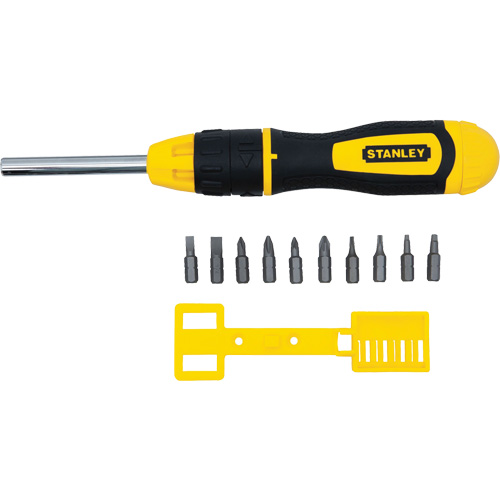 Multi-Bit Ratchet Screwdriver with 10 Bits, Cushion Grip Handle TGS INDUSTRIEL