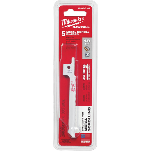 Sawzall&reg; Reciprocating Saw Blade, Bi-Metal, 18 TPI, 3-5/8" L x 5/16" W TGS INDUSTRIEL