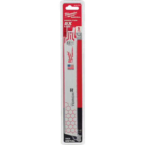The Torch Sawzall&reg; Blades, Bi-Metal, 10 TPI, 9" L x 1" W TGS INDUSTRIEL