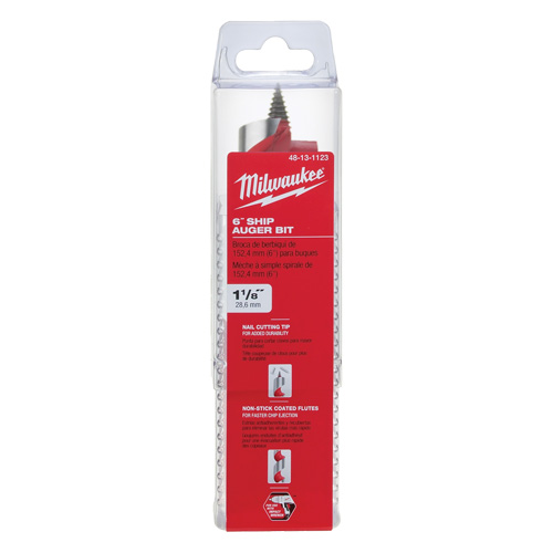 Longue m&egrave;che h&eacute;licoidale pour perceuse, Diam&egrave;tre de 1-1/8", Cannelure 3", Tige 7/16" hexagonal TGS INDUSTRIEL