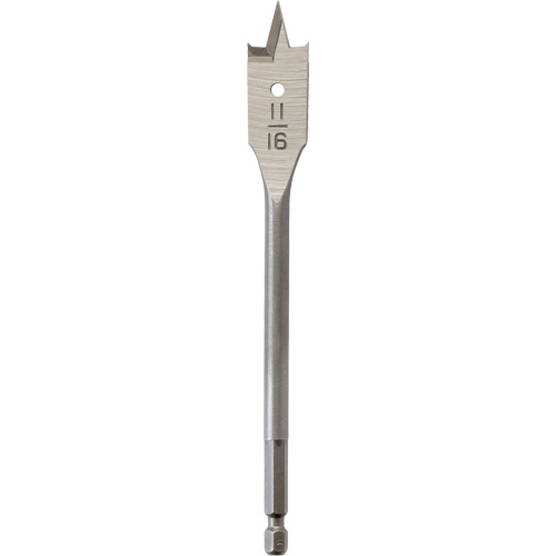 Flat Boring Bit, 11/16" Diameter, 1/4" Hex Shank, 6-1/8" Length TGS INDUSTRIEL