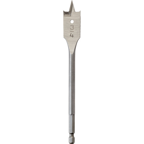 Flat Boring Bit, 3/4" Diameter, 1/4" Hex Shank, 6" Length TGS INDUSTRIEL